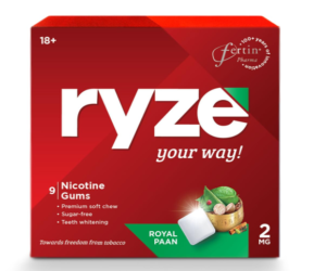 Chewing gum RYZE Nictonine Gum 2mg Royal Pan flavour