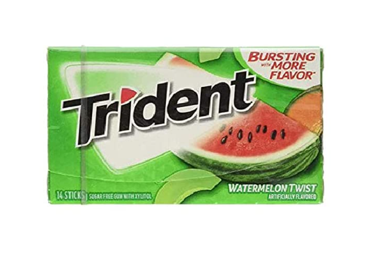 Trident Sugar Free Chewing Gum Watermelon Flavor 14 Sticks, 26 G 1