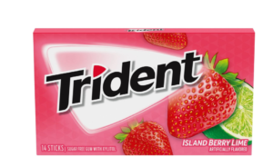 Chewing gum - TRIDENT Island Berry Lime flavour sugar free, 14 sticks 26gm