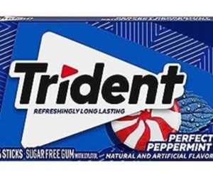 Chewing gum - TRIDENT Perfect Peppermint flavour sugar free, 14 sticks 26gm