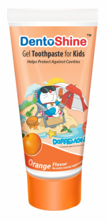 DENTOSHINE GEL TOOTHPASTE FOR KIDS-ORANGE 80G DM