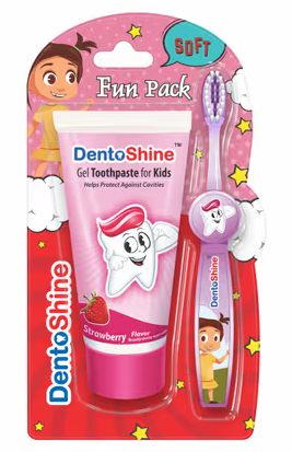 DENTOSHINE KIDS DENTAL FUN PACK-STRAWBERRY