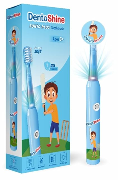 DENTOSHINE SONIC PLUS KIDS BLUE TOOTHBRUSH AGES 3+