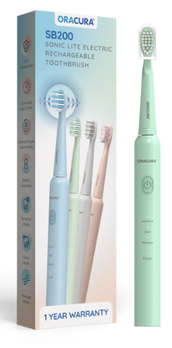 ELECTRIC RECHARGEABLE TOOTHBRUSH-SB200GY - ORACURA